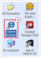 Click on Internet Explorer Icon