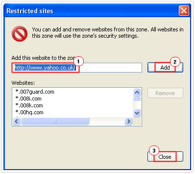Chrome Restricted Sites