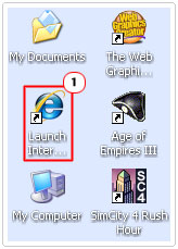 click on internet explorer icon
