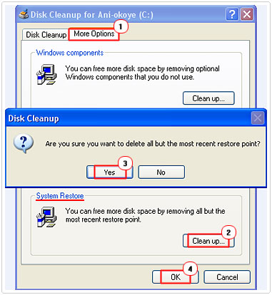 Disk Cleanup More Options