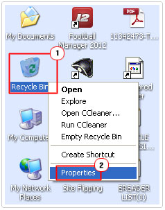 Properties Of Recycle Bin