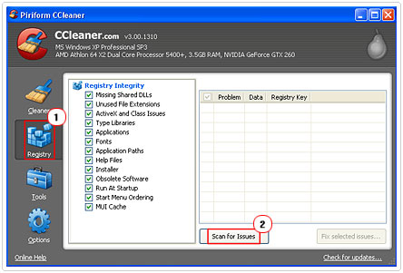 ccleaner registry scanner