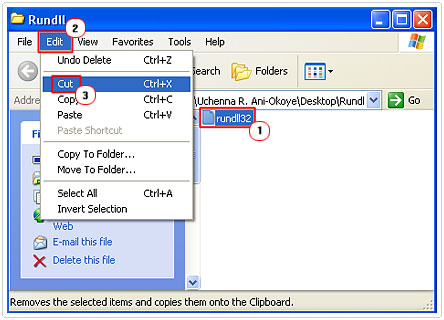 Cut Rundll32.exe file