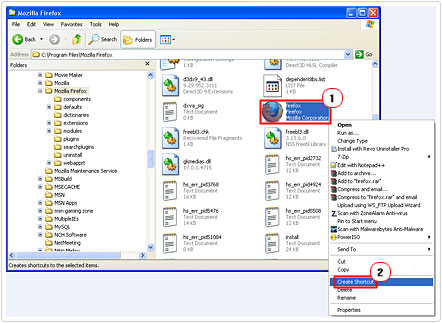 Create Shortcut in Windows Explorer