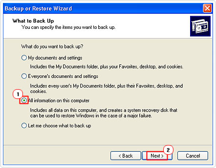 Save All information on this computer