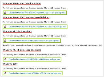 hotfix versions for download