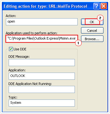 Choose Application used to perform action