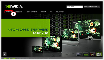 Download, Support or Driver area of site