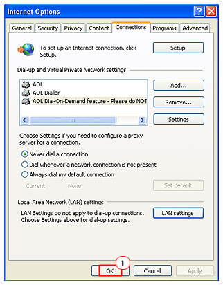 close internet options