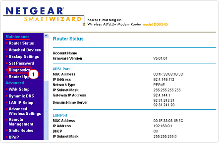 access diagnostics section