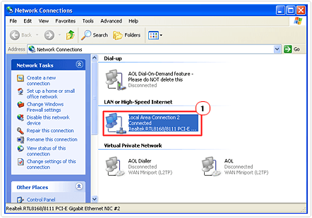 double click on local area connection