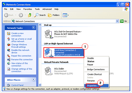 local area connection properties
