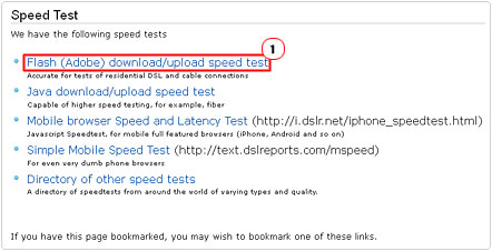 click on adobe speed test