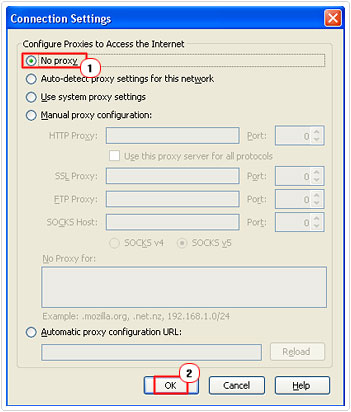 no proxy in firefox