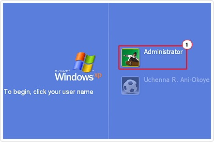 log in as administrator