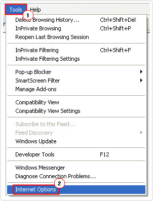 click on internet tools in IE