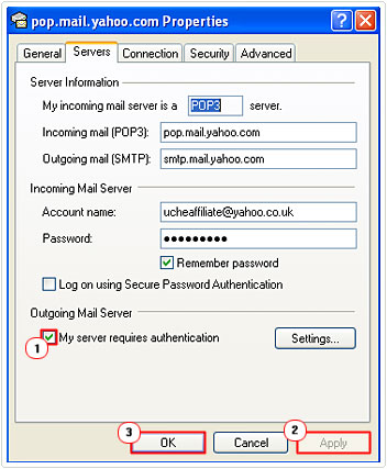 Enable Authentication for Outgoing Mail