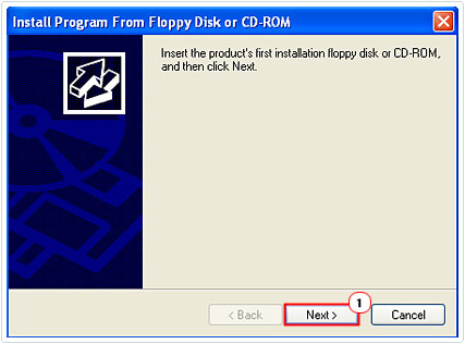 Install Program From Floppy Disk or CD-ROM select Next