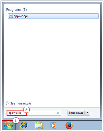 Start Uninstall Programs Tool