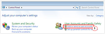 Select Add or remove user accounts