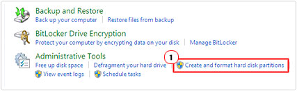 Select Create and format hard drive partitions