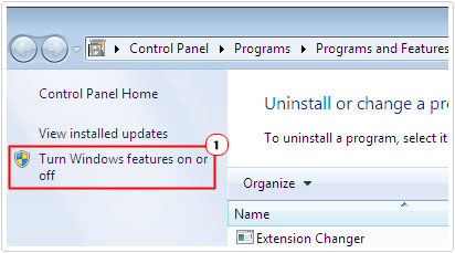 Load Turn Windows features on or off
