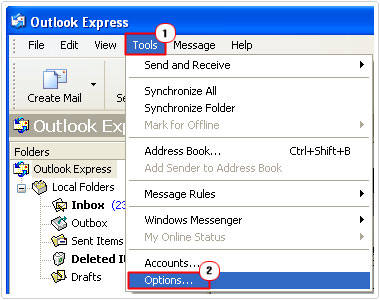 Click on Tools -> Options