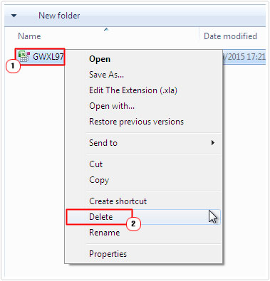 Remove GWXL97.XLA File