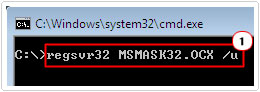 regsvr32 MSMASK32.OCX /u to fix Runtime Error 339