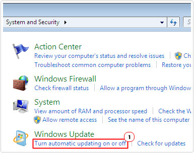 Select Turn automatic updating on or off