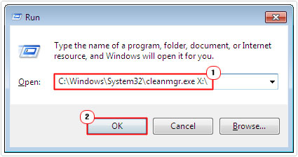 run command -> cleanmgr.exe -> ok