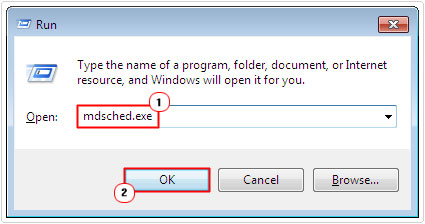run command -> mdsched.exe -> ok