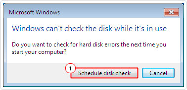 Click on Schedule disk check to fix Page Fault in Non-paged Area