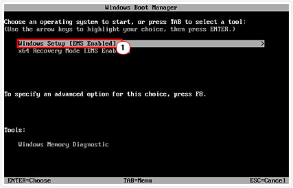 Windows Boot Manager -> Windows Setup