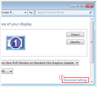 Display Properties -> Advanced Settings for monitor flickering