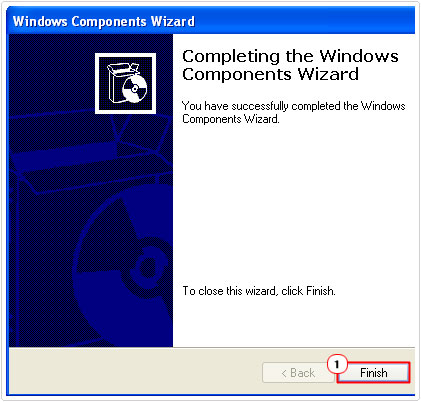 Finish Windows Components Wizard