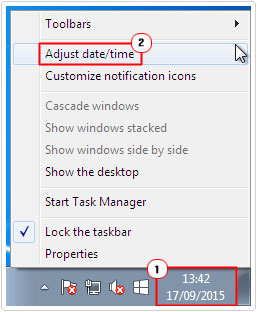 Time -> select Adjust Date/Time