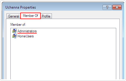 Profile Properties -> Member Of -> Verify Account