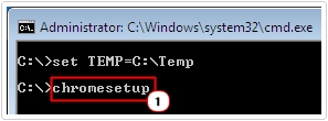 cmd -> ChromeSetup to fix Error 103
