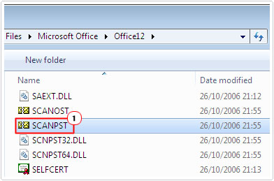 Office Folder -> SCANPST.EXE