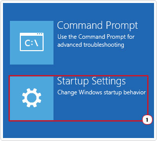 click on startup settings in advanced options