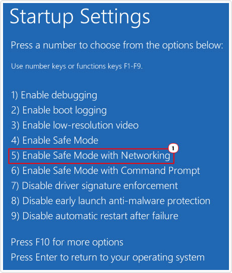 Startup Settings -> Enable Safe Mode with Networking to fix CRITICAL_PROCESS_DIED errors