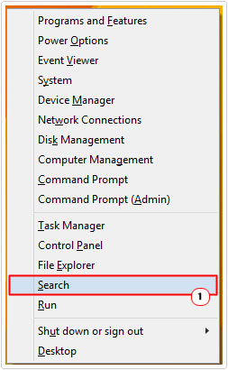 Start Menu -> Search