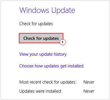 Windows Update -> Check for updates
