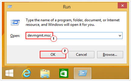 open device manager in run command