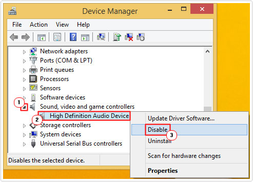 Sound Device -> Disable if computer speakers not working