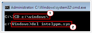 Open c:\windows\ delete driver
