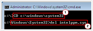 delete driver in c:\windows\system32