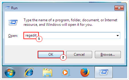 open registry editor to fix error 1704