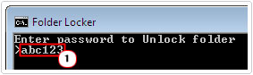 unlock folder -> password